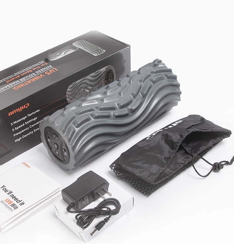 USB Electric Massage Yoga Massager Muscle Soreness Pain Relax Stovepipe Vibration Acupressure Massage Column Foam Roller Block - Image 8