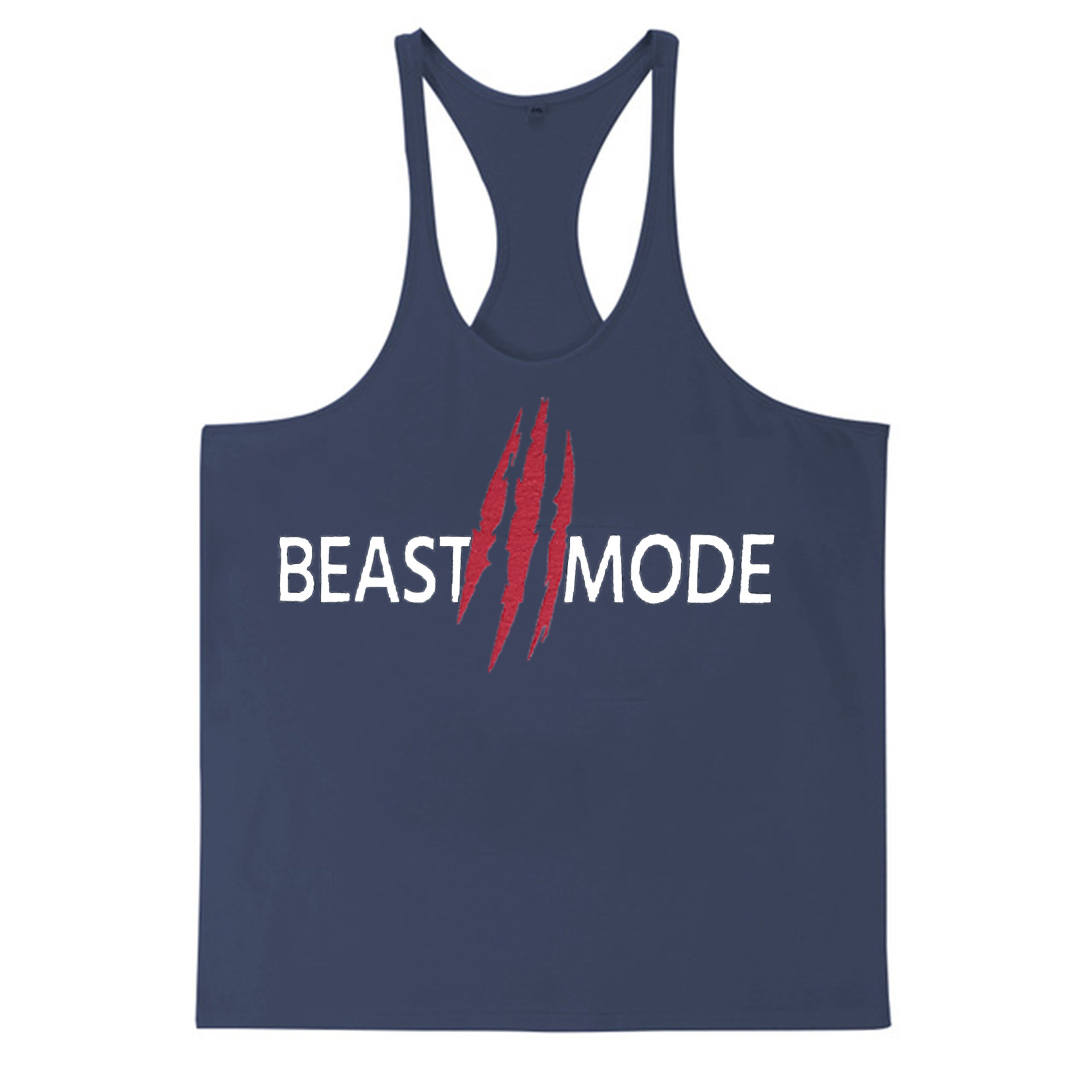 Summer Cotton Fitness Muscle Men's Thin Shoulder Strap I-print Halter Vest - Image 2