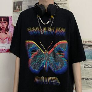 Butterfly print short sleeve