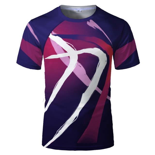 New Men's Summer D Digital Printing Stripe Multicolor Crew - Image 8