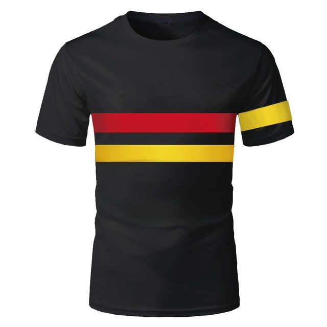 New Men's Summer D Digital Printing Stripe Multicolor Crew - Image 3